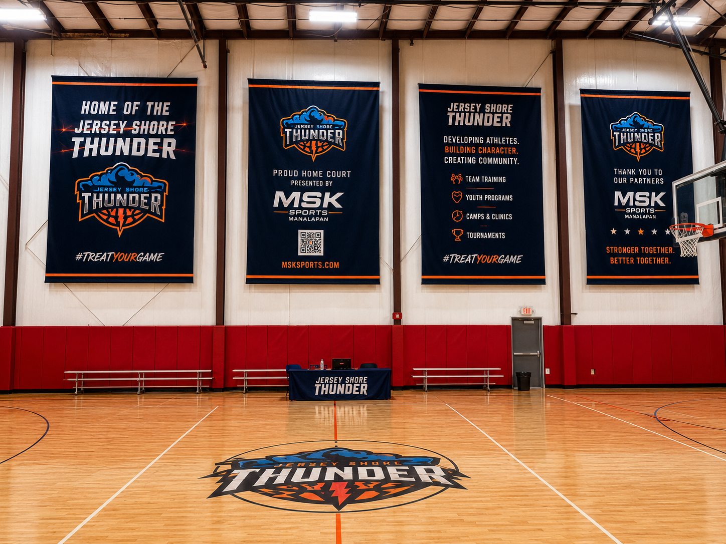 Jersey Shore Thunder banners at MSK Sports facility